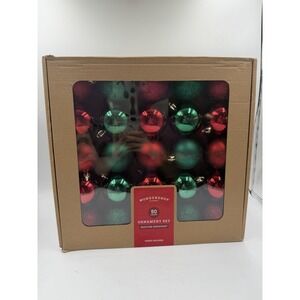 Wondershop Christmas Ornaments 50 Piece Shatter Resistant Green & Red NIB
